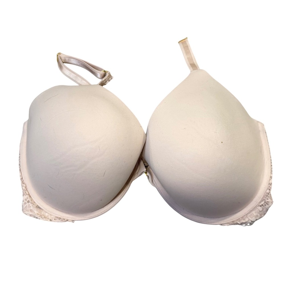 Victoria's Secret Uplift Demi Front Close‎ Lace Bra Champagne Beige 36DDD F80